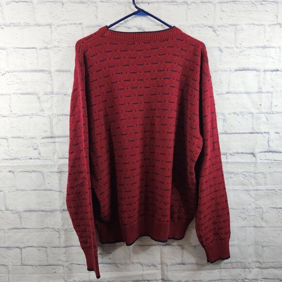 Vintage Carmel Collection Sweater Mens XXL Red Blue Cosby Grandpa Acrylic - Picture 3 of 5